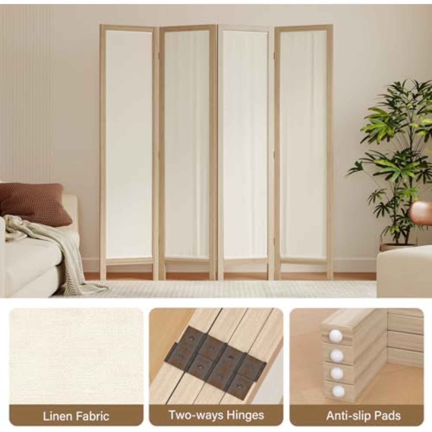 Divisória de Ambiente em Linho - Partition Screen Divider avaliação e preço