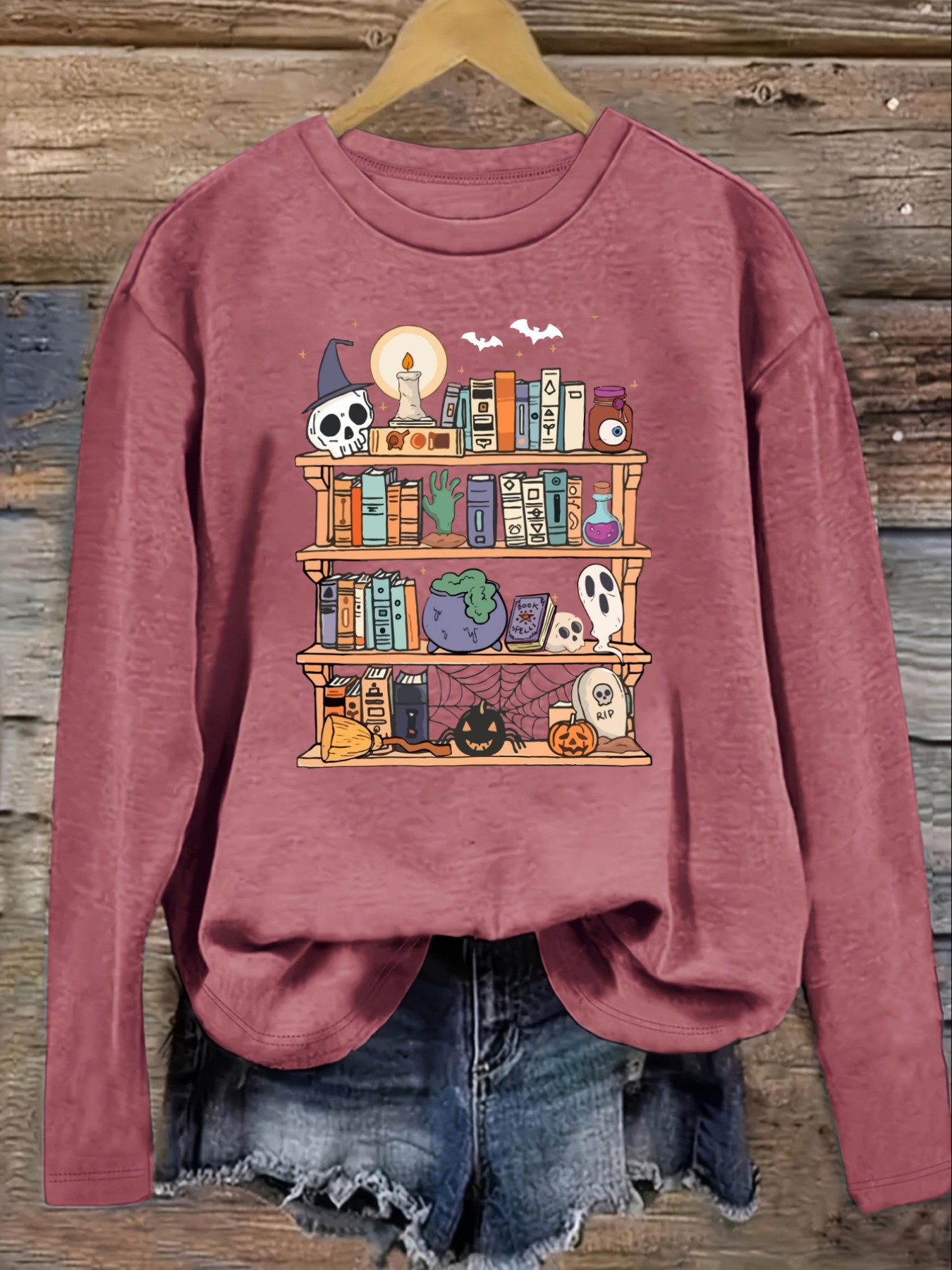 Camiseta Feminina Casual de Ma - Bookshelf avaliação e preço